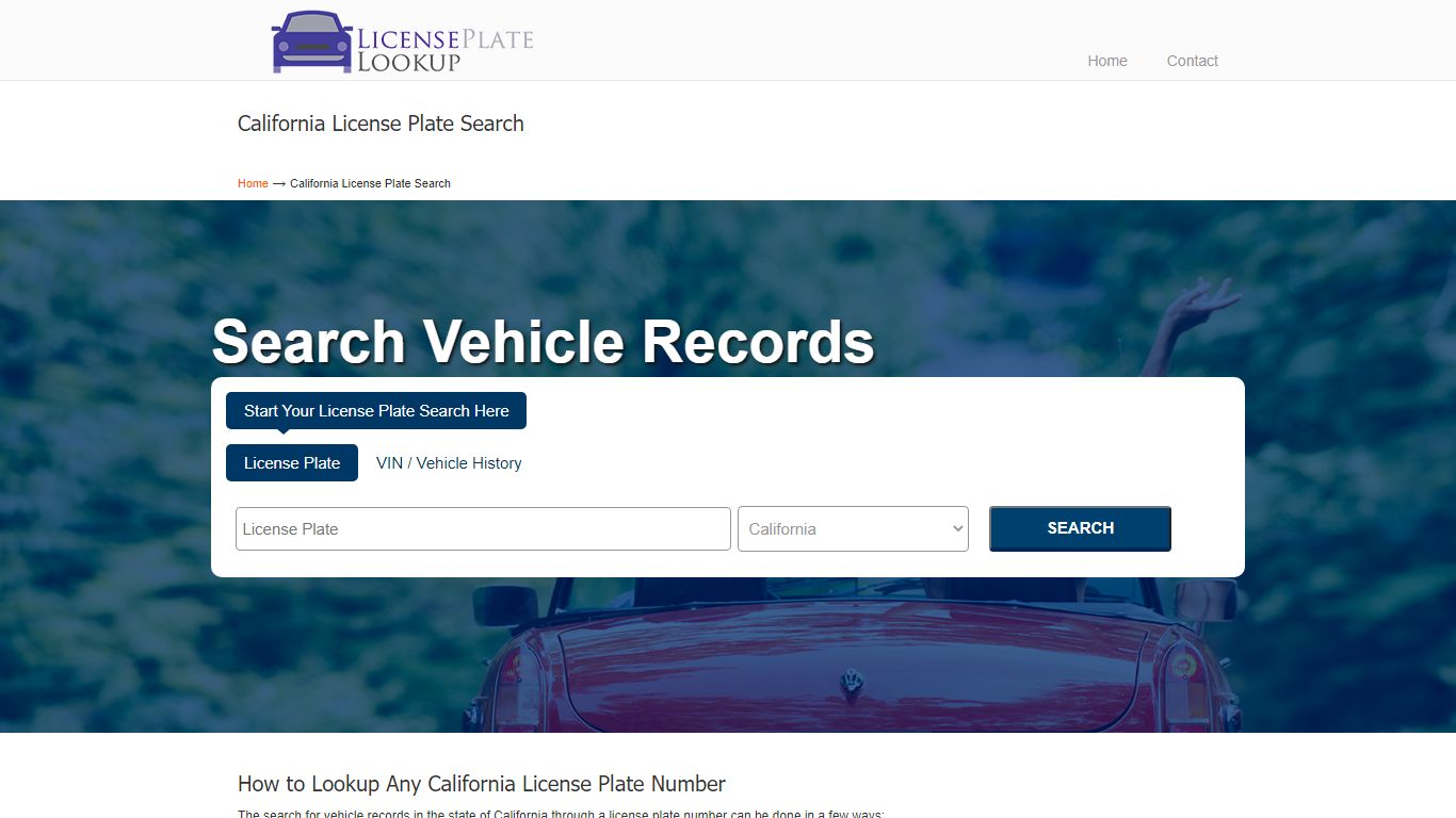 FREE California License Plate Lookup - Search Any CA License Plate